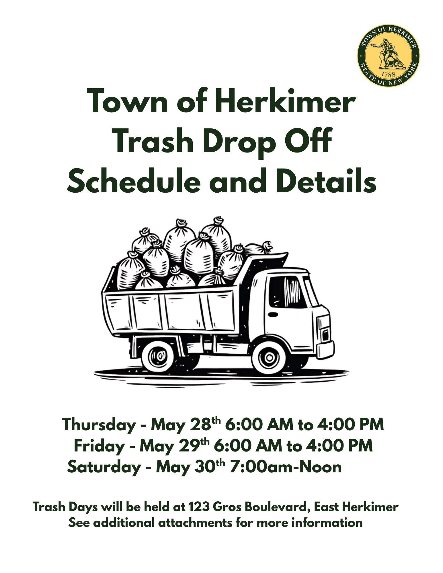 2026 Spring Trash Drop-Off Schedule